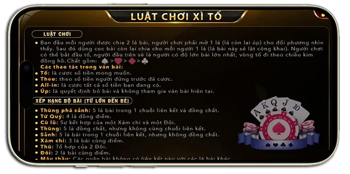 Luật chơi xì tố Go88 đưa ra